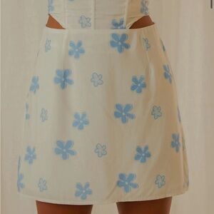 PEPPERMAYO blue flower miniskirt!! SIZE US 4